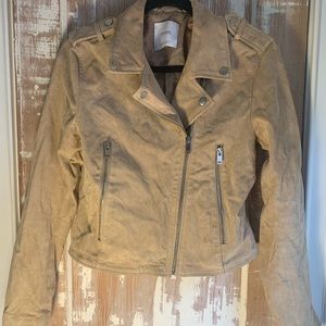 Suede light brown / beige Mango bomber jacket